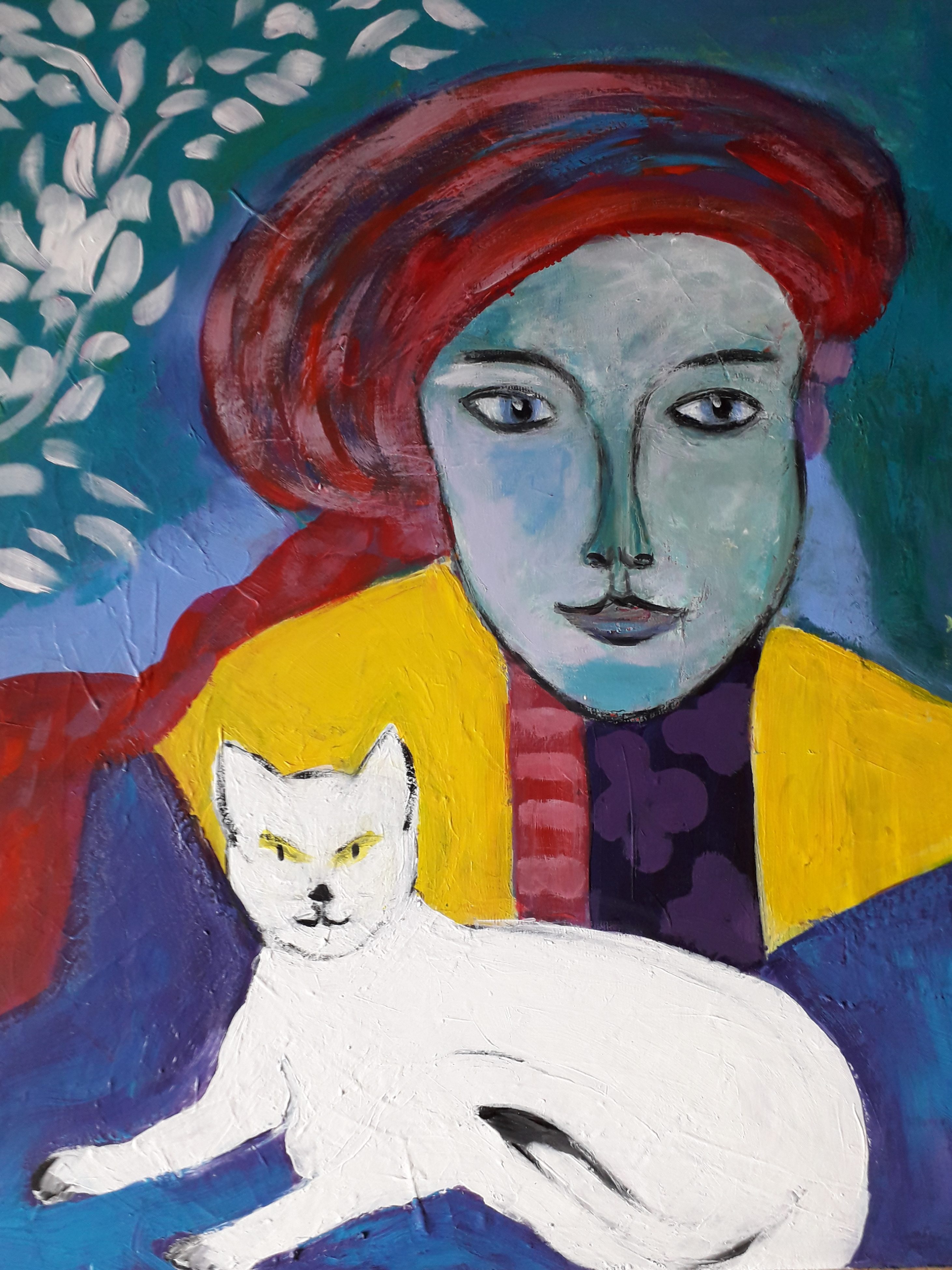 La femme au béret et son chat